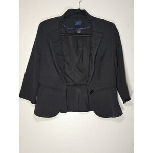 White House Black Market Black Peplum Blazer Sz 2 Tailored EUC